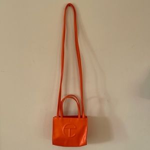 ORANGE MINI TELFAR SHOPPING BAG